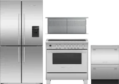 4 Piece Package Includes Refrigerator, Range, Hood And Dishwasher